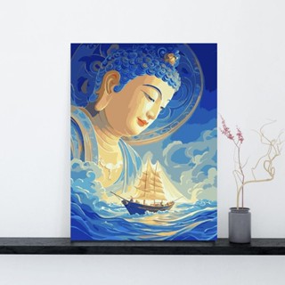  Tranh tô màu số hóa Phật Quang Dẫn Lối đã căng khung 40x50cm - Vẽ Tranh tại nhà 