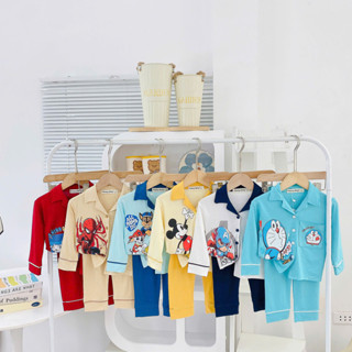  Soc Baby Free Ship- 9-26kg   Bộ Dài Pizama Minkey Baby Chất Thun Lạnh In Họa Tiết Hoạt Hình Cho Bé Trai -Bé Gái ,Đ 