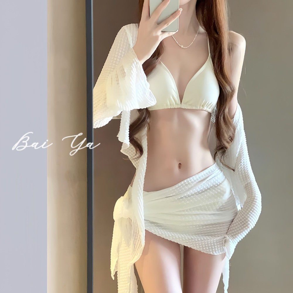 RICH-THEY Bộ Bikini Gợi Cảm Phong Cách Hàn Set Bikini 4 Mảnh Thời Trang Đi Biển Áo Bơi Nữ | BigBuy360 - bigbuy360.vn