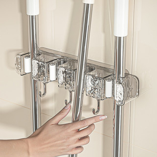 Treo tường cây lau nhà và chổi tổ chức cây lau nhà giá đỡ cây lau nhà có móc rag cây chổi mạnh cây lau nhà tự lau nhà móc
