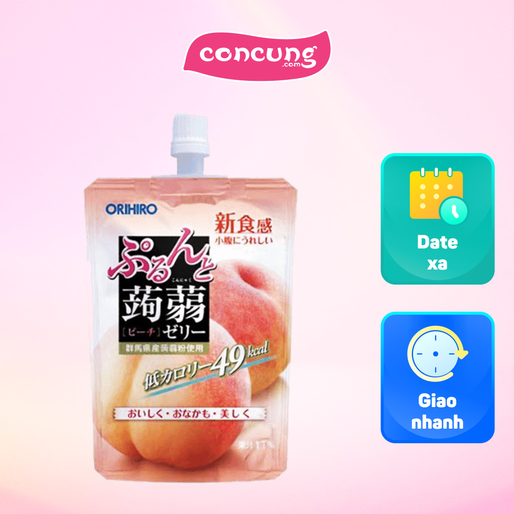 Thạch Orihiro vị đào dạng túi đứng 130g