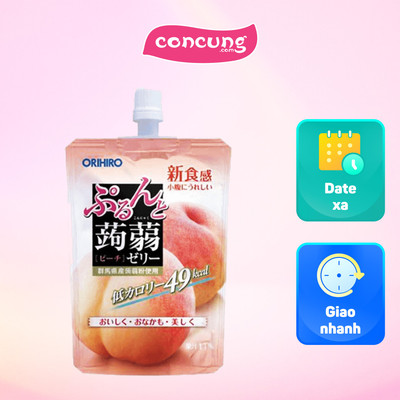 Thạch Orihiro vị đào dạng túi đứng 130g