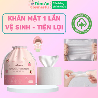 Khăn Lau Mặt Dùng 1 Lần Lau Khô, Lau Ướt, Khăn Giấy Đa Năng, Cuộn Animerry 40 Khăn