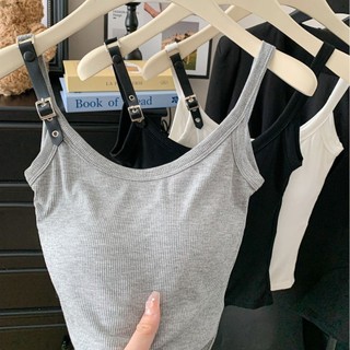 752#吊带小背心女夏季内搭打底上衣外穿美背自带胸垫内衣文胸一体