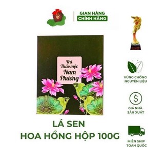 Trà lá sen hoa hồng - dạng hộp 100g - thảo mộc nam phương