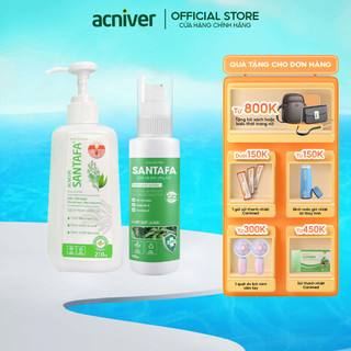 Combo Sữa Tắm Mụn Và Dung Dịch Vệ Sinh Phụ Nữ Santafa Dành Cho Da Nhạy Cảm