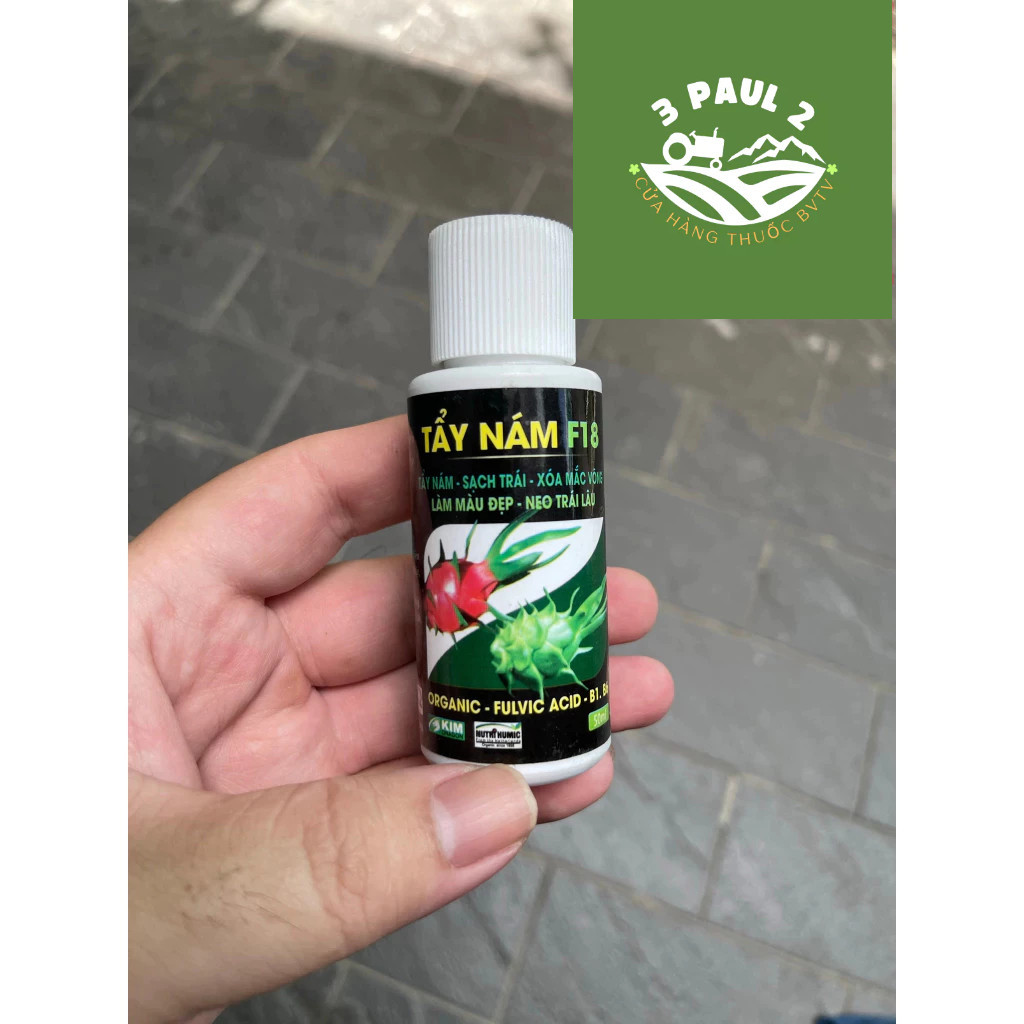 Phân Bón Chuyên Thanh Long - Tẩy Nám F18 - Xóa Mắc Võng Trái Thanh Long F18 - Chai 50ml