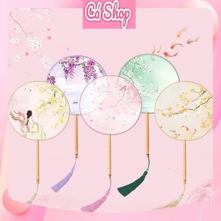 Quạt cổ trang tròn Q04 phụ kiện trung thu, tết cho bé gái