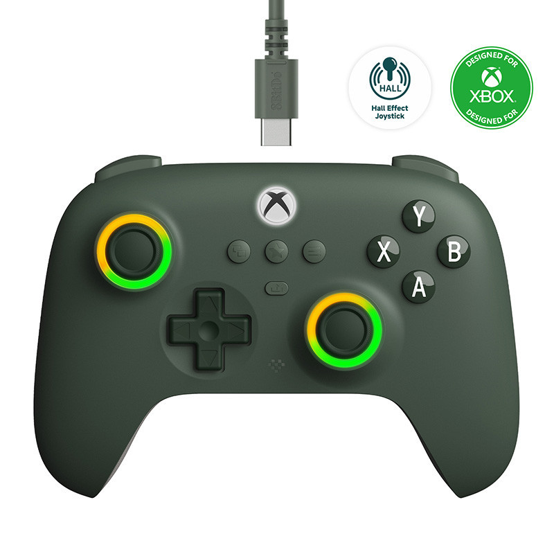 Bộ điều khiển chơi game có dây 8BitDo Ultimate C cho Xbox, Vòng lửa chiếu sáng RGB và Cần điều khiển