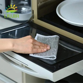 Liujir 6 Khăn Đĩa, Vải Lau Dây Thép Sử Dụng Ướt Và Khô Có Thể Tái Sử Dụng, Khăn Lau Nhà Bếp Bạc Không Hư Hại Cho Nồi Không Rụng Tóc Đĩa Làm Sạch Rags Nồi