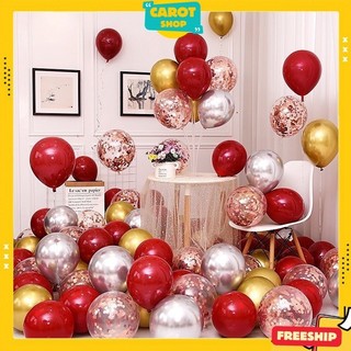 Trang trí sinh nhật - bóng trong suốt lồng nhũ sequin size 12 inch