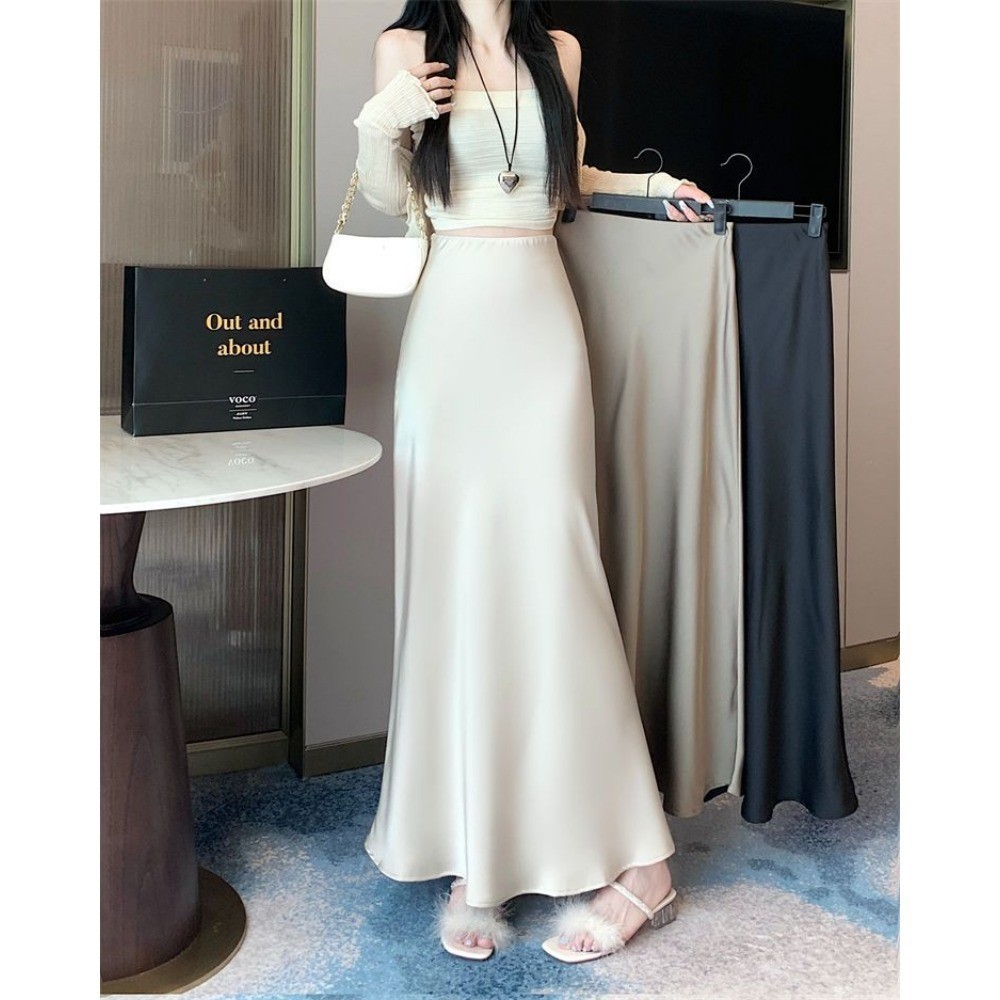 RICH-THEY Chân Váy Lụa Dáng Dài Đuôi Cá Cực Dài Váy Dài Mùa Hè Thời Trang Sexy  Váy Chữ A | BigBuy360 - bigbuy360.vn