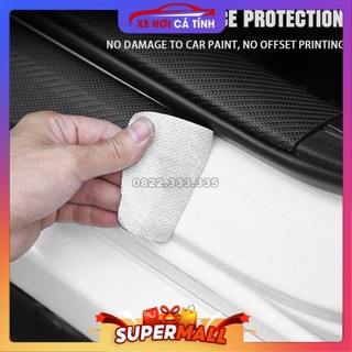 Cuộn nẹp cao su Da vân Carbon bảo vệ trang trí ô tô bộ 4 chiếc dán 2 cánh cửa Xe hơi