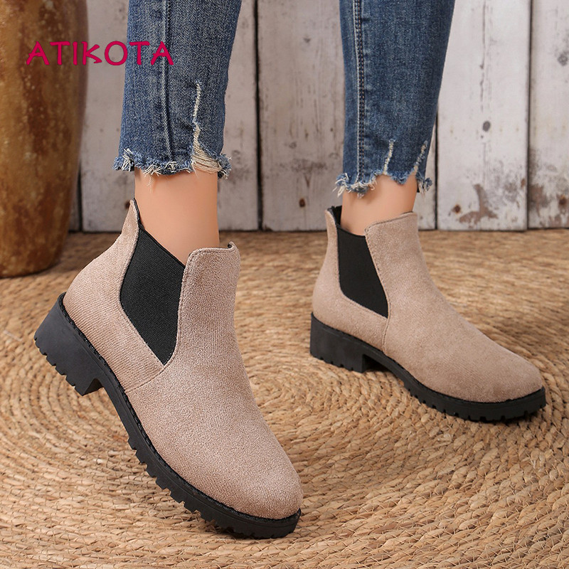 Atikota Nữ Thời Trang Retro Sinh Viên Đa Năng Xuân Thu Giày Ngắn Mới
