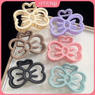 AISHG Lớn Dopamine Rỗng Kẹp Tóc Nữ Macaron Mèo Nơ Ngọt Ngào Đơn Giản Dễ Thương Cá Mập Kẹp