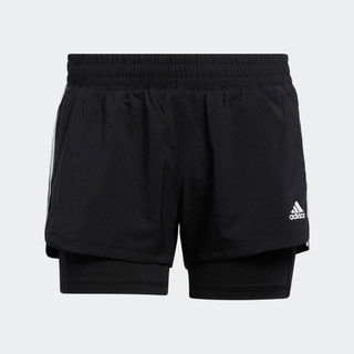 adidas Tập luyện Quần short 2 trong 1 vải dệt 3 Sọc Pacer Nữ Đen GL7686