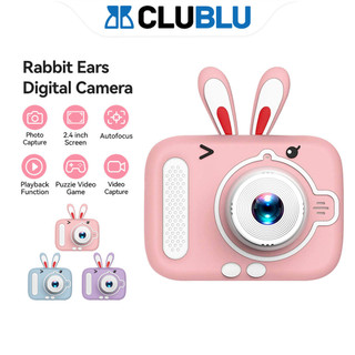-CLUBLU- Máy Ảnh Kỹ Thuật Số Mini Tai Thỏ Siêu Cute Thể Sạc Lại Chống Sốc HD Digital Camera Cho Bé
