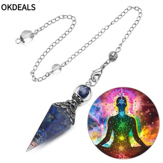 Chakra Chữa Bệnh OKDEALS|Dây Chuyền Mặt Hình Lục Giác|Con Lắc Làm Từ Đá Reiki