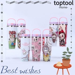 Toptool Labububupu Sippy Cup, Cốc nước bằng thép không gỉ thẳng 30oz, Bình giữ nhiệt Labububupu hoạt hình di động 750ML