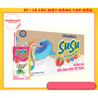 Sữa chua uống hương dâu Vinamilk Susu - Thùng 48 hộp 110ml.