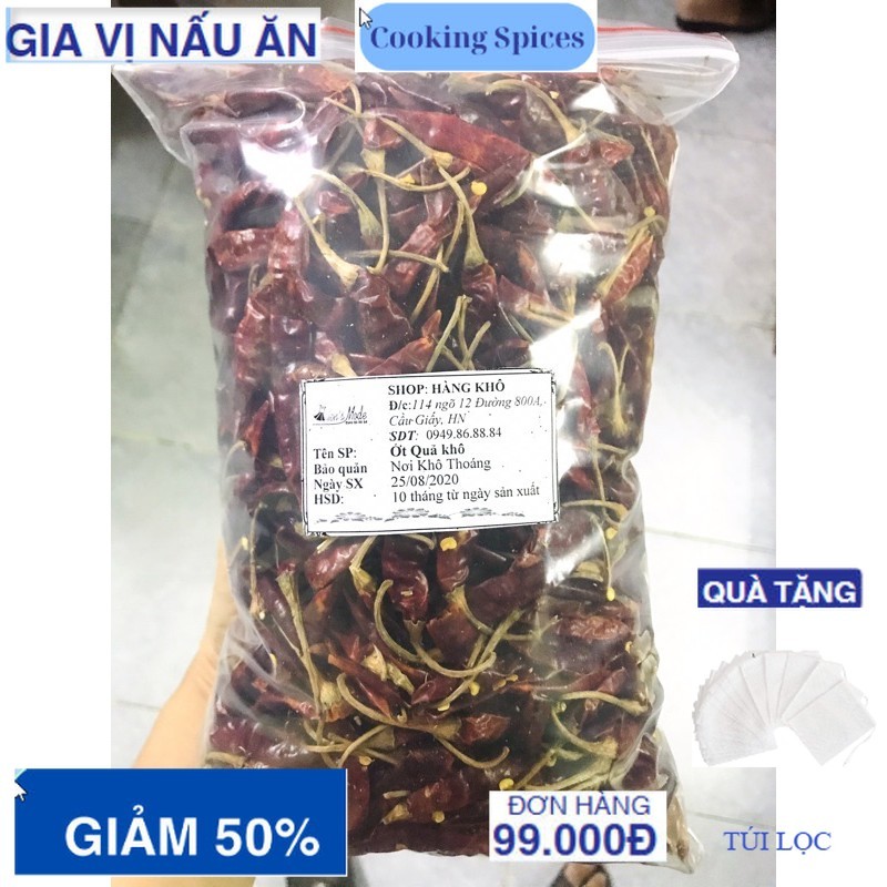 500gr Ớt khô nguyên quả
