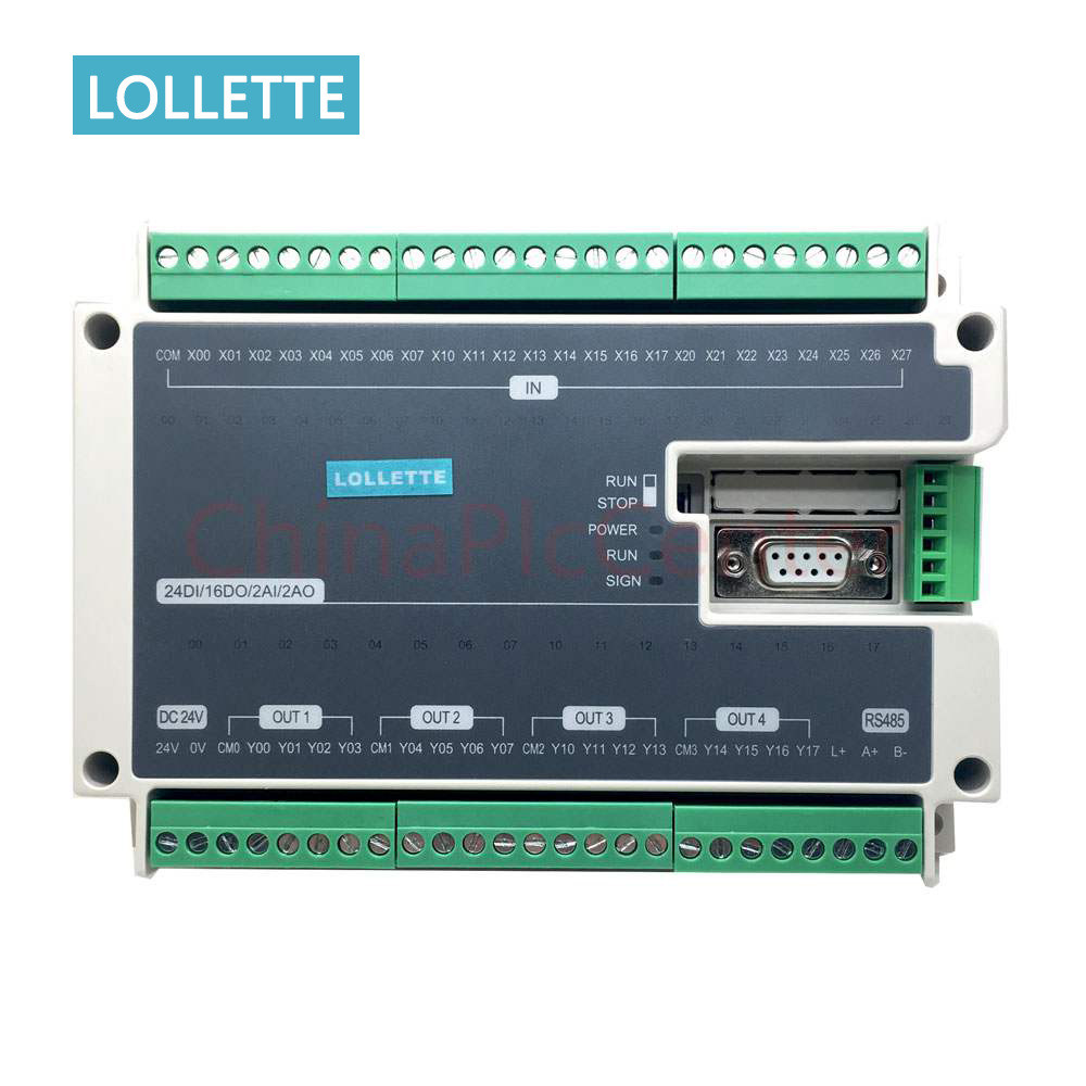 FX1N FX2N FX3U 40MT 24DI 16DO 2AD 2DA Analog cho PLC RS485 Modbus 4 trục xung tốc độ cao 100KHz