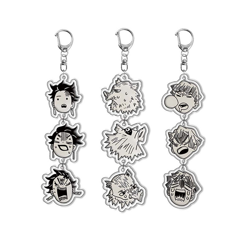 Demon Slayer Tanjiro Kamado Nezuko Kamado Acrylic Móc Khóa Mặt Dây Chuyền Anime Phụ Kiện