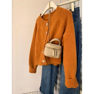  Phong Cách Hàn Quốc Ngắn Mềm Mại Sáp Dệt Kim Cardigan Nữ Thu Đông 2025 Thiết Kế Cảm Giác Thời Trang Phù Hợp Với Áo Len Áo Khoác Dày Top 