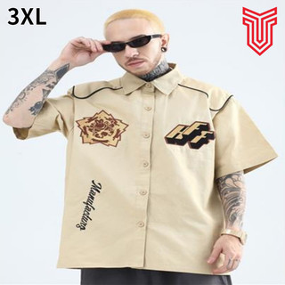 Áo Sơ Mi Nam Áo ngắn tay hip hop thêu cổ điển thường ngày hợp thời trang