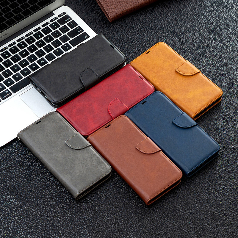 Ốp Da Samsung Cho A06 A16 S24 FE S24 Ultra S24 Plus Vỏ Khóa Từ Tính Lật Dây Đeo Tay Vỏ Bảo Vệ Flip Phone Case