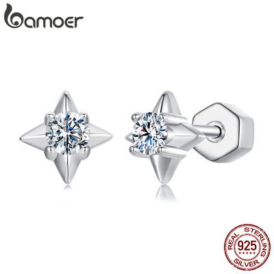 Bamoer Bạc 925 Moissanite Bông Tai Thiết Kế Ngôi Sao Món Quà Trang Sức Cho Nữ