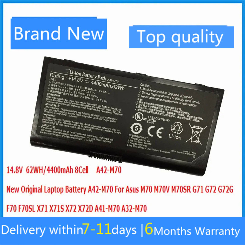 4400mAm New A42-M70 Laptop Battery For Asus M70 M70V M70SR G71 G72 G72G F70 F70SL A41-M70 A32-M70