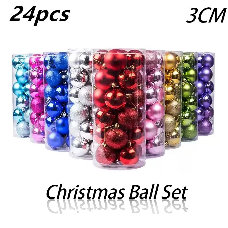 24 Chiếc 30 Mm Giáng Sinh Giáng Sinh Cây Bóng Bauble Treo Nhà Đảng Trang Trí Trang Trí Cây Trang Trí