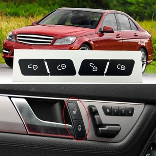 【NEW】Black Door Lock Switch Button Repair Stickers For Mercedes W204 C300 2007-2014