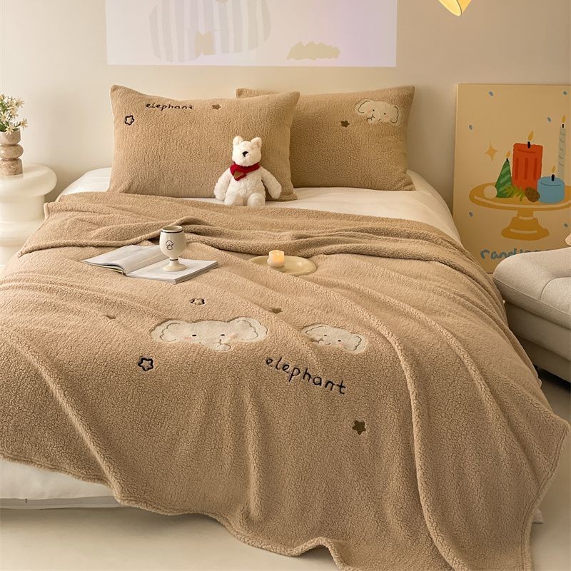 [Ten Beans] Chăn 5 Feet 6,5 Feet 1,5m2m Chăn lông cừu hai mặt