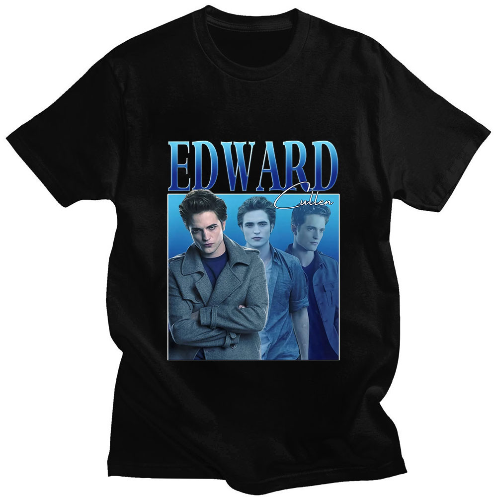 Edward Cullen Giữ Chặt Chạng vạng Saga Robert Pattinson Áo Thun Cotton Mùa Hè Thời Trang Vintage Rời