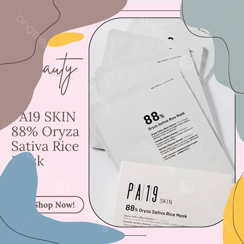 (Mẫu dùng thử) 1 miếng Mặt nạ PA19 SKIN 88% Oryza Sativa Rice Mask phục hồi căng bóng da