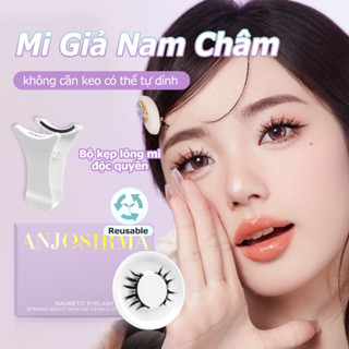 Bộ lông mi từ tính ANJOSIRMA có thể tái sử dụng tự nhiên, lông mi giả không cần keo hoặc bút kẻ mắt (1 đôi)