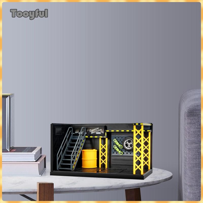 Bãi đậu xe DIY có đèn Miniaturas Đồ chơi Mô hình bãi đậu xe cho