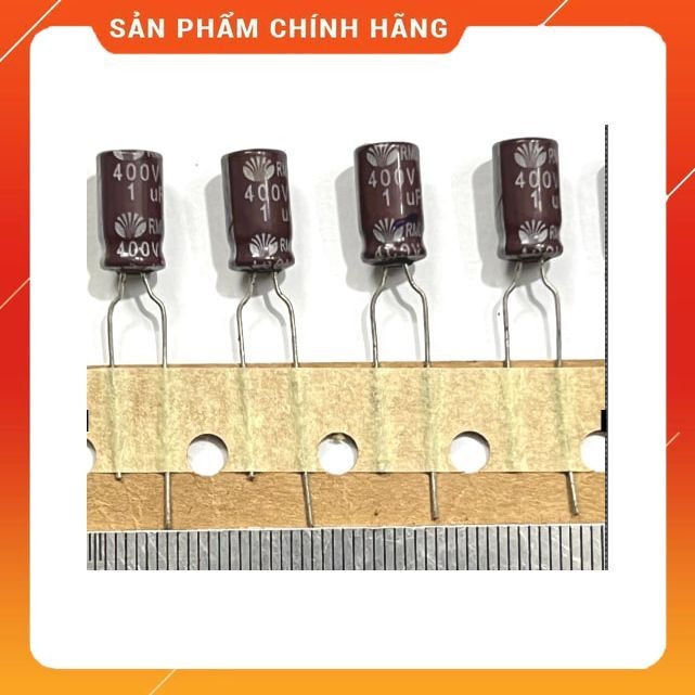 [ 50 con ]  TỤ RMUU/TAA  400V 1UF 400V ( 6,3x11,5mm )  400V1UF 1UF400V