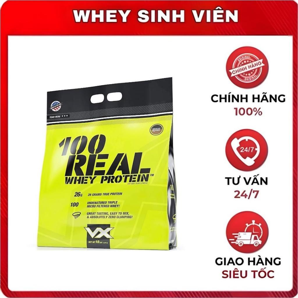[Chính hãng] Bột VitaXtrong 100% Real Whey Protein 10Lbs (4,535 g) Hỗ trợ phát triển cơ bắp tốt, gia
