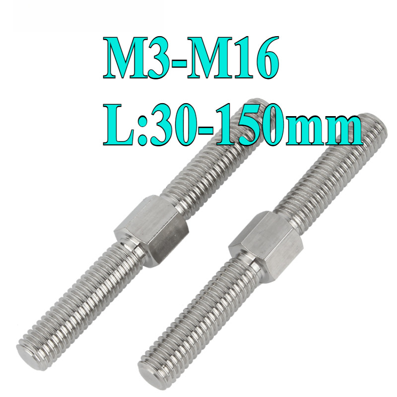 (((LXY) Bulong 2 đầu ren（Tích cực&Chống chủ đề）, Guzong Inox 304 M3-M16 L: 30-150mm (RM-VN-1)