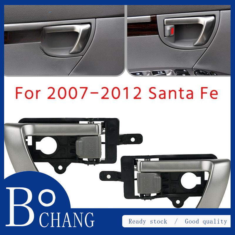 Tay nắm cửa bên trong bên trái + bên phải cho 2007-2012 Hyundai Santa Fe có núm màu xám 82610-2B010 
