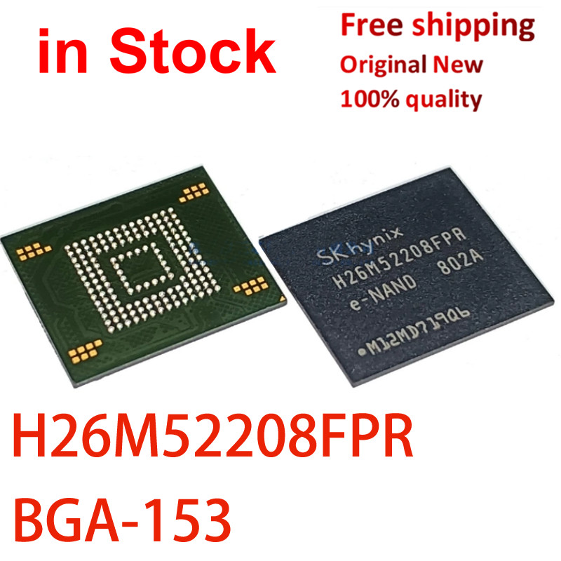 (1-5 chiếc) 100% Mới H26M52208FPR H26M52208 16G BGA153 EMMC 5.1 IC Nhớ CHIP