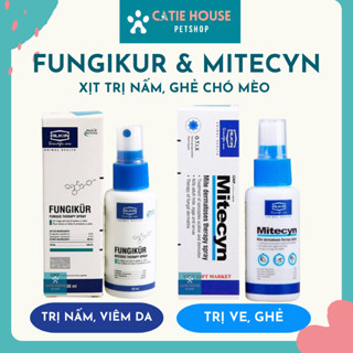  Xịt nấm ngứa rụng lông chó mèo Alkin Fungikur 