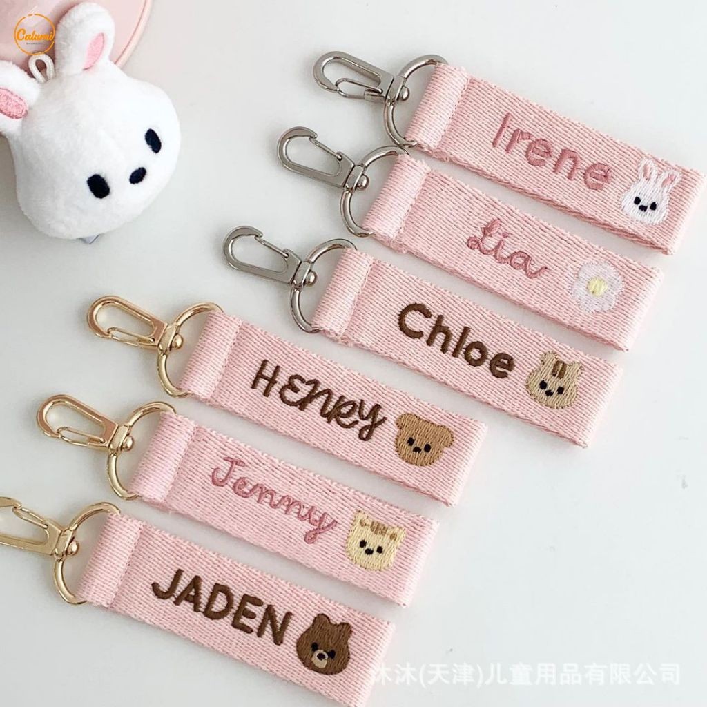 Nametag thêu tên theo yêu cầu, tag treo cặp, balo, vali cho bé thẻ tên có móc khoá tránh thất lạc oi