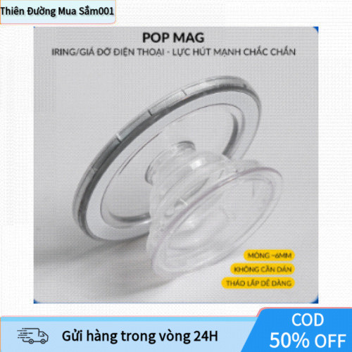 "Popsocket Magsafe gập gọn, hít nam châm chắc chắn, thiết kế trong suốt cho iPhone, máy tính bảng  "