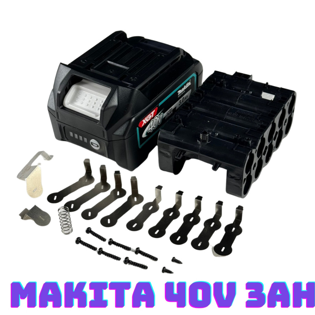 Vỏ mạch pin Makita 40v max 3ah 10 cell 18650 nhận sạc zin có tem và kẽm
