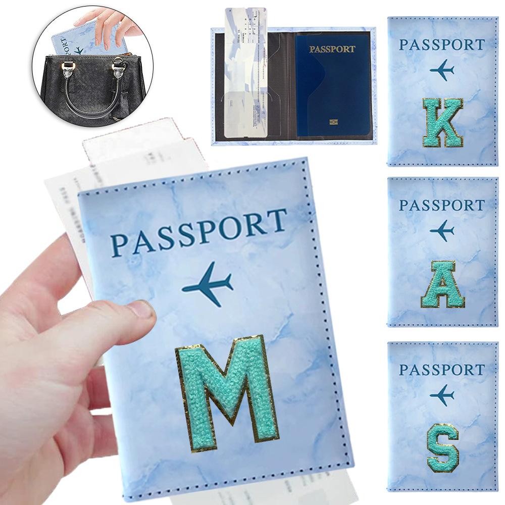 Blue Passport cover custom card holder travel document organizer anti-magnetic protective cover port