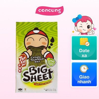 Rong biển TKN BIG SHEET vị Truyền Thống 3,2g (12 gói)